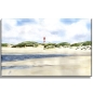 Preview: Leinwand 40 x 30 cm Keilrahmen Canvas-Leinen Aquarell Maritim Kunst Druck Kunstdruck Nordsee Amrum Leuchtturm Insel